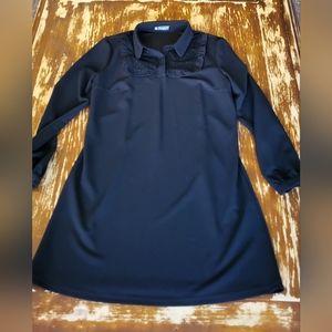 SOLD!Allegra K-NWOT-A-line Long Sleeve Mini Sheer Mesh Panel Collar Dress-Sz-Lrg